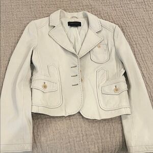 BCBGMaxAzria Cream Leather Jacket